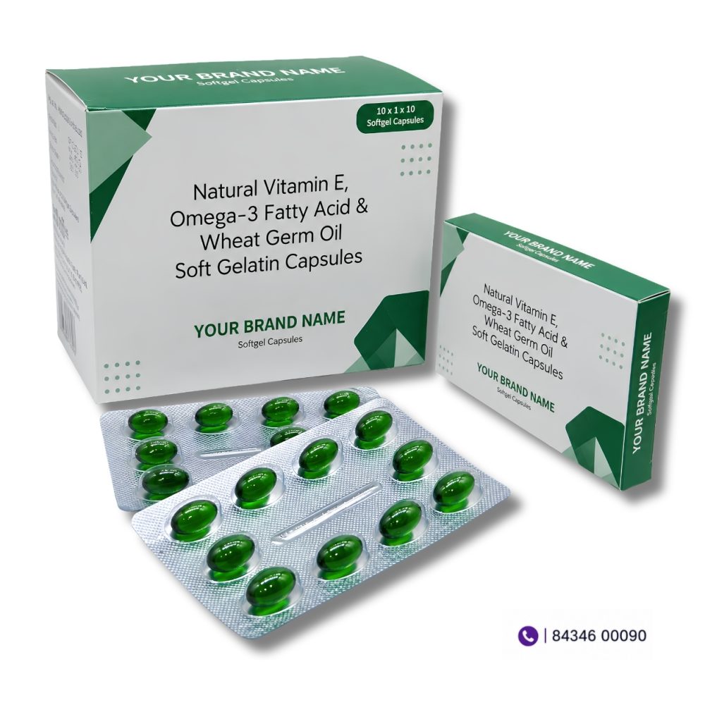 Natural Vitamin E, Omega-3 Fatty Acid & Wheat Germ Oil Soft Gelatin Capsules