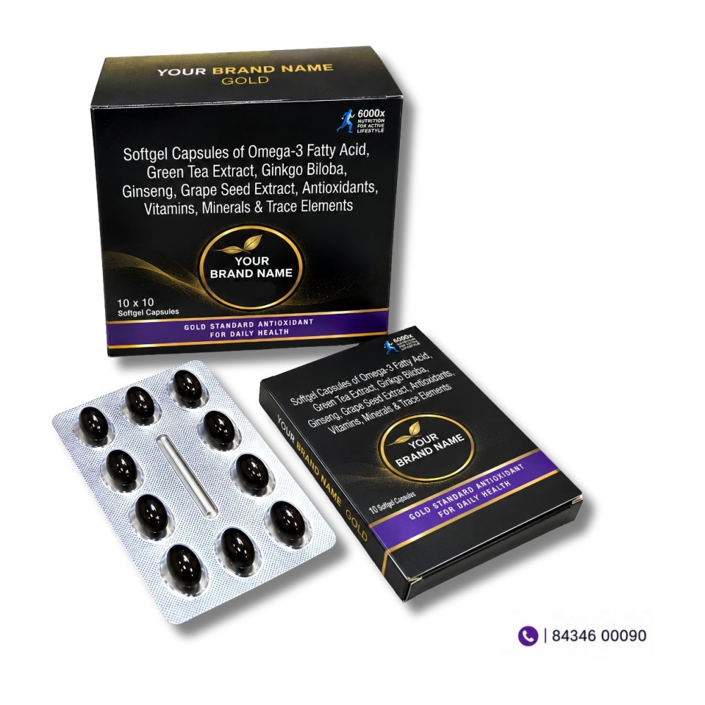 Omega-3 Fatty Acid with Green Tea Extract, Ginkgo Biloba, Ginseng & Grape Seed Extract Softgel Capsules